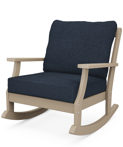 Braxton Deep Seating Rocking Chair - Vintage Sahara/Marine Indigo