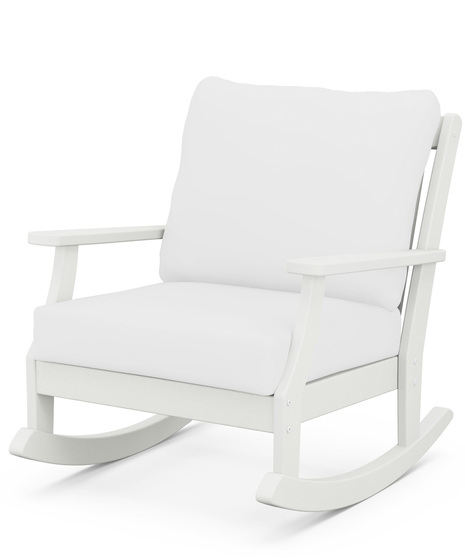 Braxton Deep Seating Rocking Chair - Vintage White/Natural