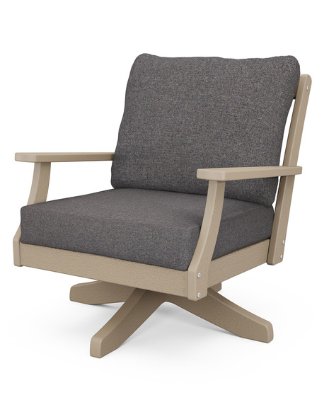 Braxton Deep Seating Swivel Chair - Vintage Sahara/Ash Charcoal