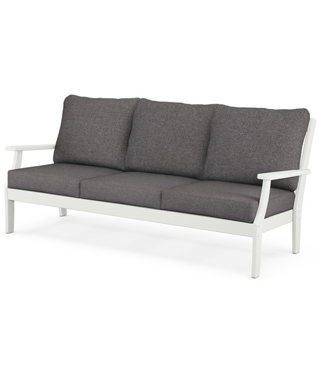 Braxton Deep Seating Sofa - Vintage White/Ash Charcoal