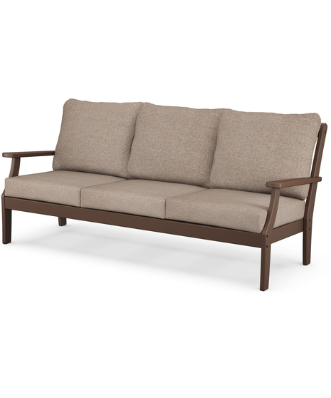 Braxton Deep Seating Sofa - Mahogany/Spiced Burlap