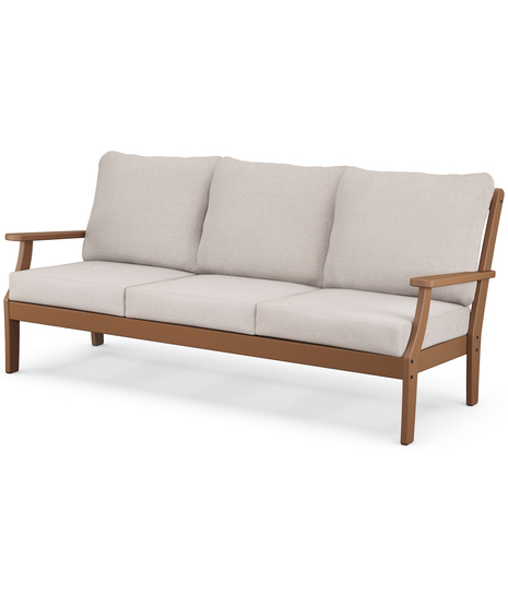 Braxton Deep Seating Sofa - Teak/Dune Burlap