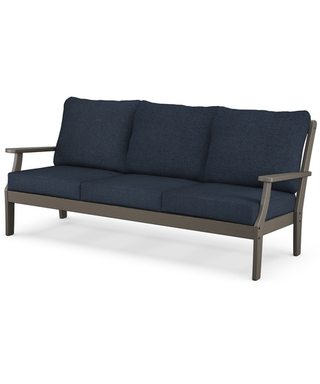 Braxton Deep Seating Sofa - Vintage Coffee/Marine Indigo