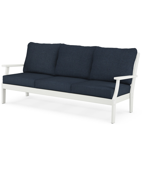 Braxton Deep Seating Sofa - Vintage White/Marine Indigo