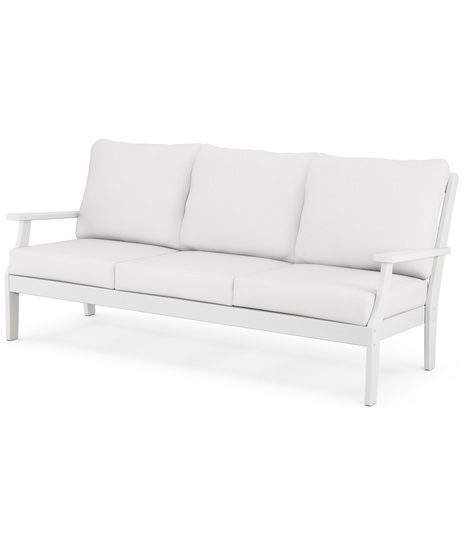 Braxton Deep Seating Sofa - Vintage White/Natural Linen