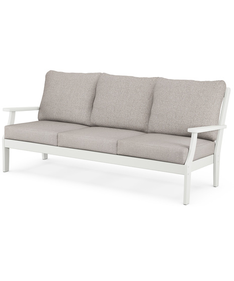 Braxton Deep Seating Sofa - Vintage White/Weathered Tweed