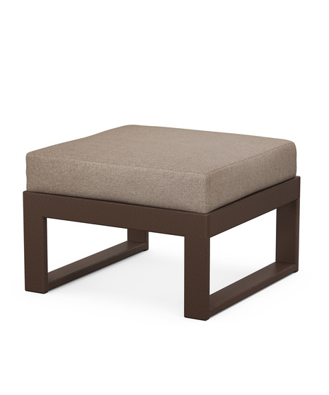 Featuring sleek, angular lines, this deep seating ottoman features an all-weather cushion covered in high-performance outdoor fabric.