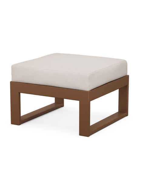 EDGE Modular Ottoman - Teak/Dune Burlap