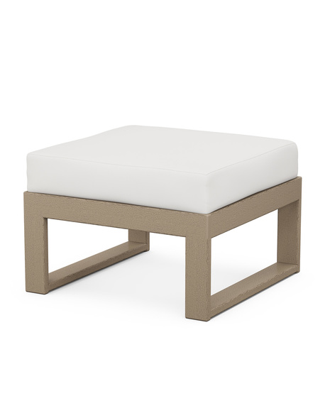 Featuring sleek, angular lines, this deep seating ottoman features an all-weather cushion covered in high-performance outdoor fabric.