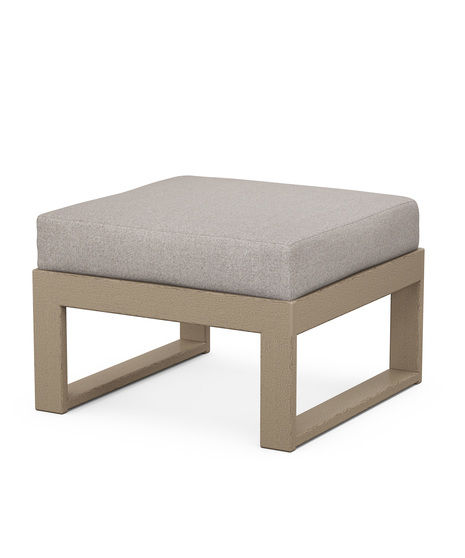 Featuring sleek, angular lines, this deep seating ottoman features an all-weather cushion covered in high-performance outdoor fabric.