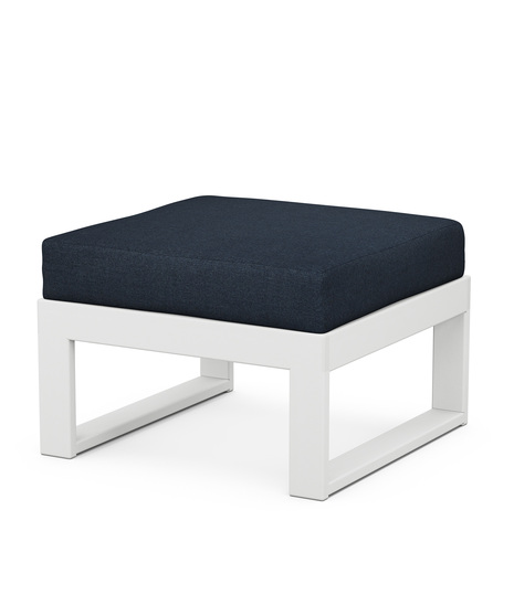 Featuring sleek, angular lines, this deep seating ottoman features an all-weather cushion covered in high-performance outdoor fabric.