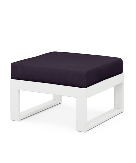 EDGE Modular Ottoman - White/Navy Linen