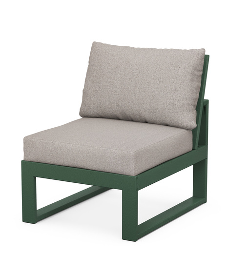 EDGE Modular Armless Chair - Green/Weathered Tweed