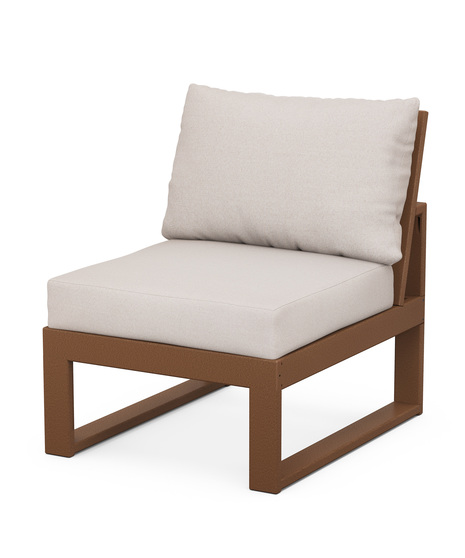 EDGE Modular Armless Chair - Teak/Dune Burlap
