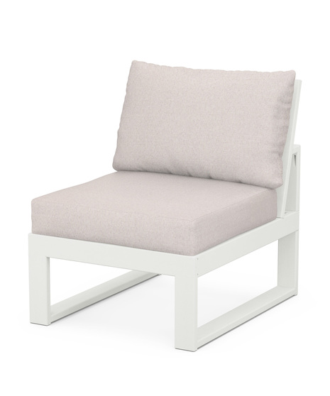 EDGE Modular Armless Chair - Vintage White/Dune Burlap