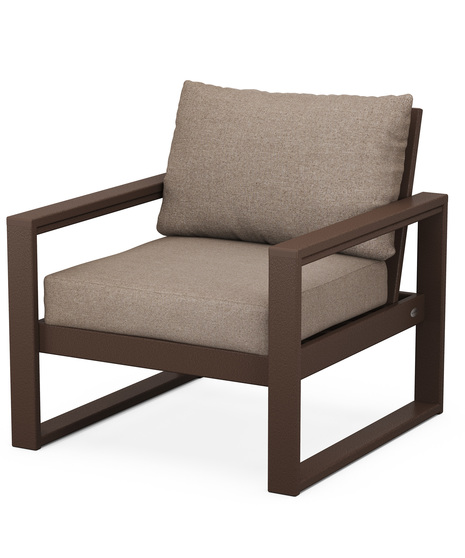 EDGE Club Chair - Mahogany/Spiced Burlap