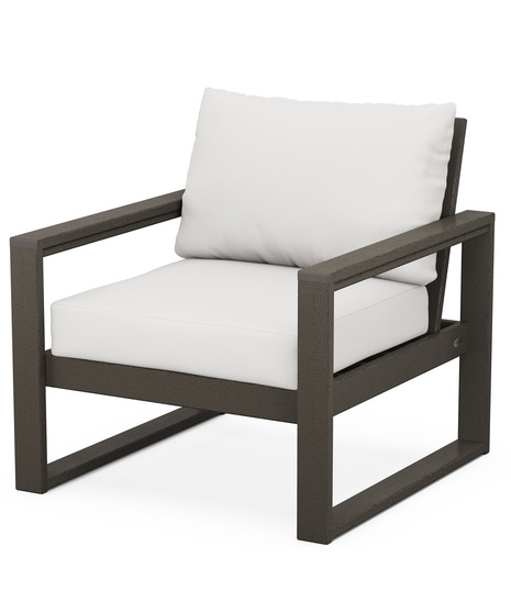 EDGE Club Chair - Vintage Coffee/Natural Linen