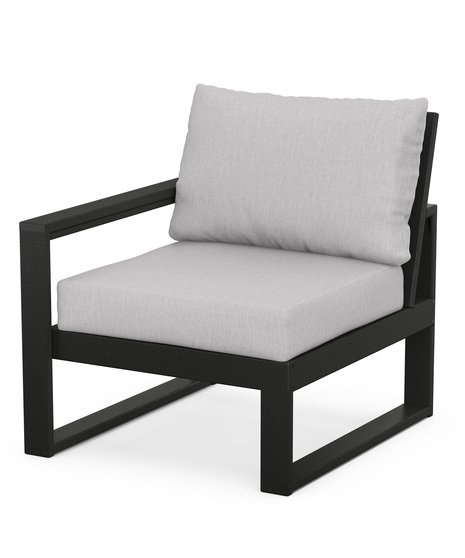 Edge Modular Left Arm Chair - Black/Granite