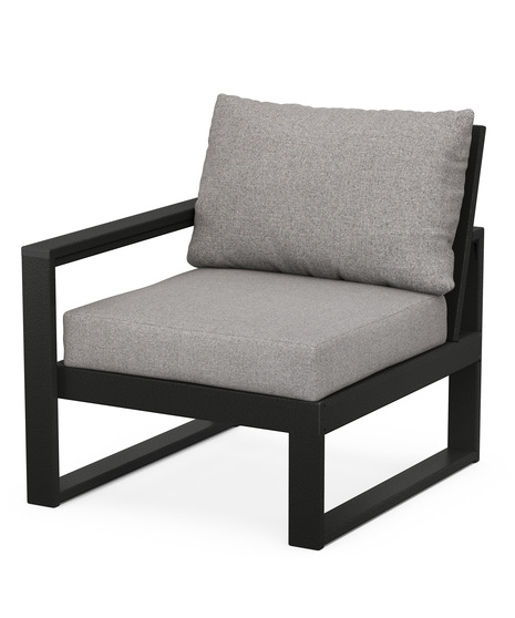 Edge Modular Left Arm Chair - Black/Grey Mist
