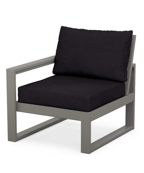Edge Modular Left Arm Chair - Slate Grey/Midnight Linen