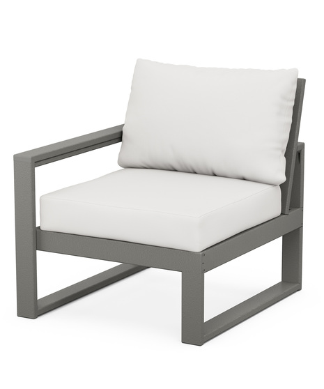 Edge Modular Left Arm Chair - Slate Grey/Natural Linen