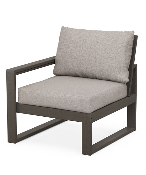 Edge Modular Left Arm Chair - Vintage Coffee/Weathered Tweed