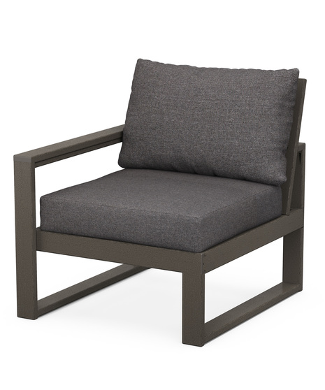 Edge Modular Left Arm Chair - Vintage Coffee/Ash Charcoal
