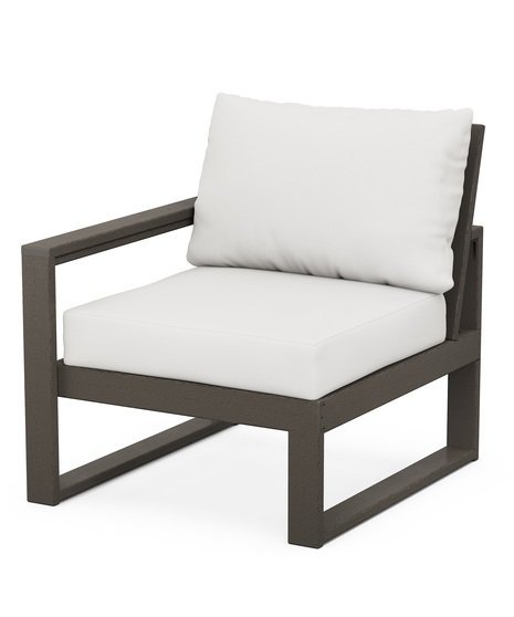 Edge Modular Left Arm Chair - Vintage Coffee/Natural Linen