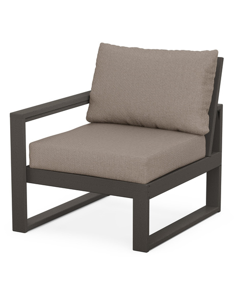 Edge Modular Left Arm Chair - Vintage Coffee/Sancy Shale