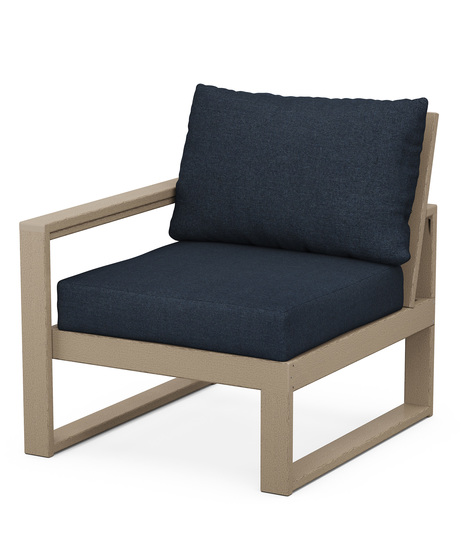 Edge Modular Left Arm Chair - Vintage Sahara/Marine Indigo