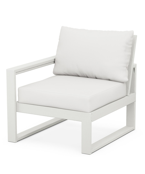 Edge Modular Left Arm Chair - Vintage White/Natural Linen