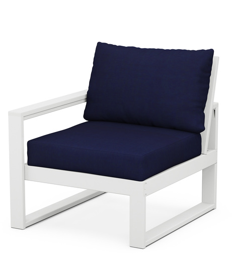 Edge Modular Left Arm Chair - White/Navy