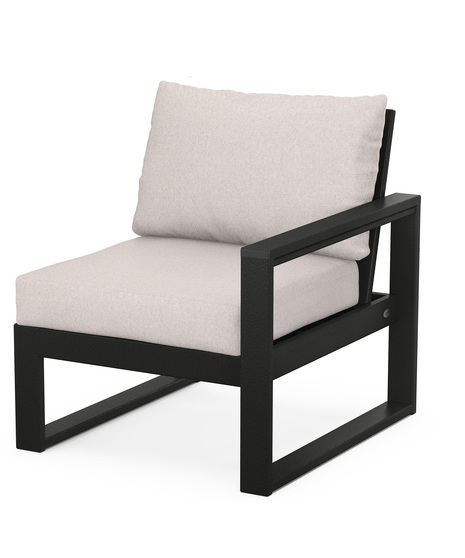 EDGE Modular Right Arm Chair - Black/Dune Burlap