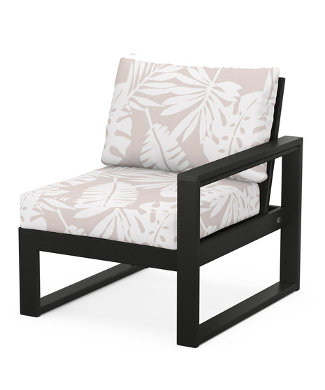 EDGE Modular Right Arm Chair - Black/Leaf Dune Burlap