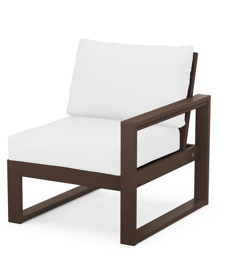 EDGE Modular Right Arm Chair - Mahogany/Natural Linen