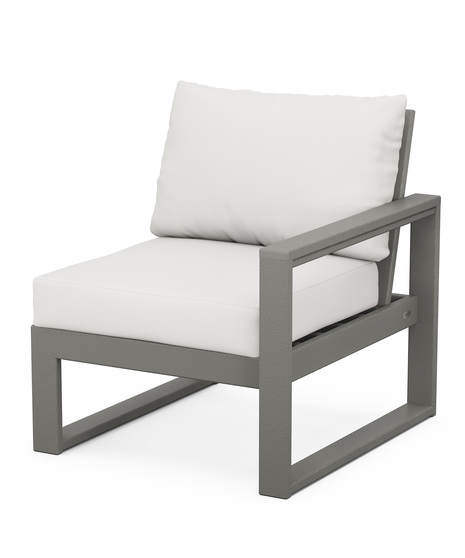 EDGE Modular Right Arm Chair - Slate Grey/Natural Linen