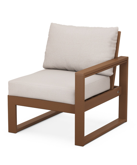 EDGE Modular Right Arm Chair - Teak/Dune Burlap