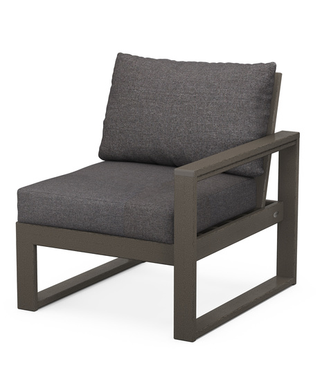 EDGE Modular Right Arm Chair - Vintage Coffee/Ash Charcoal