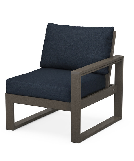 EDGE Modular Right Arm Chair - Vintage Coffee/Marine Indigo