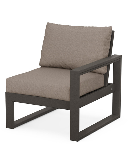 EDGE Modular Right Arm Chair - Vintage Coffee/Sancy Shale