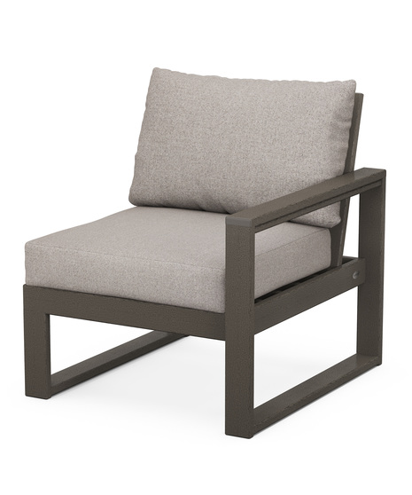 EDGE Modular Right Arm Chair - Vintage Coffee/Weathered Tweed