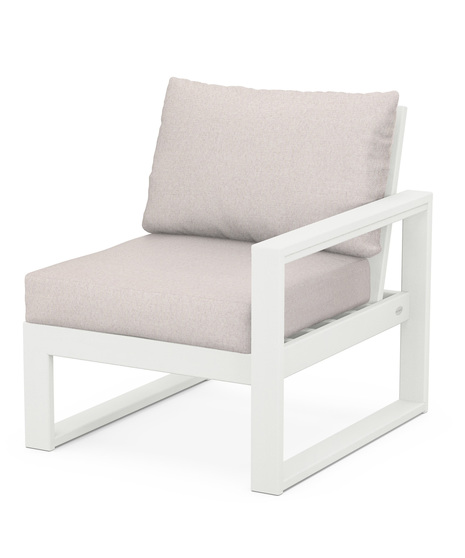 EDGE Modular Right Arm Chair - Vintage White/Dune Burlap