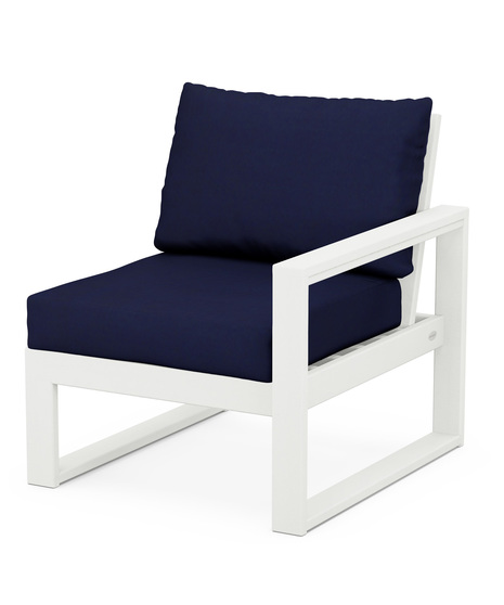 EDGE Modular Right Arm Chair - Vintage White/Navy Linen