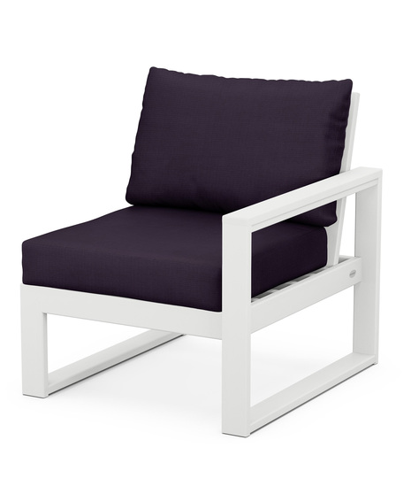 EDGE Modular Right Arm Chair - White/Navy Linen