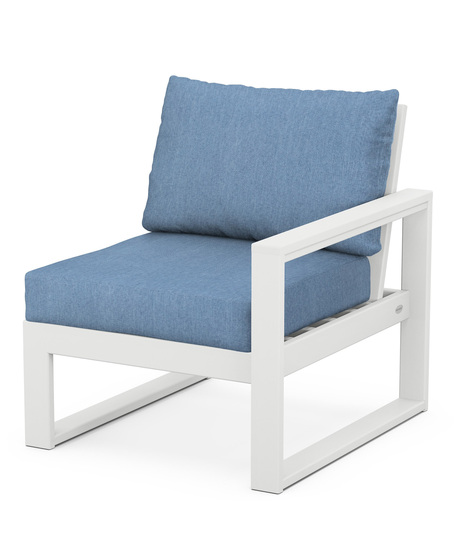 EDGE Modular Right Arm Chair - White/Sky Blue