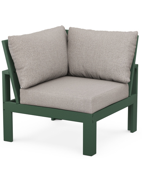 EDGE Modular Corner Chair - Green/Weathered Tweed