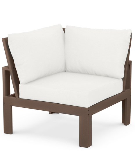 EDGE Modular Corner Chair - Mahogany/Natural Linen