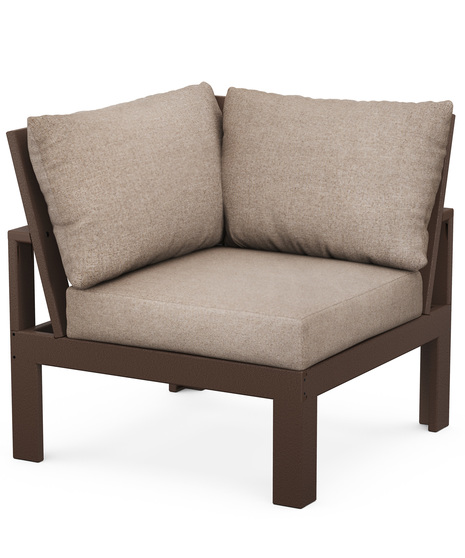 EDGE Modular Corner Chair - Mahogany/Sancy Shale