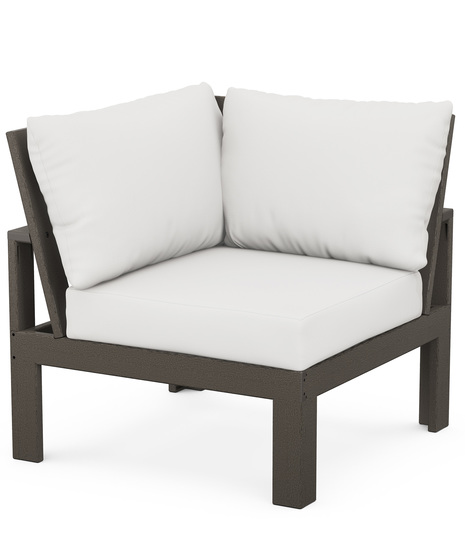 EDGE Modular Corner Chair - Vintage Coffee/Natural Linen