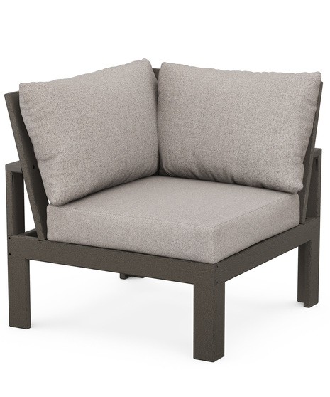 EDGE Modular Corner Chair - Vintage Coffee/Weathered Tweed